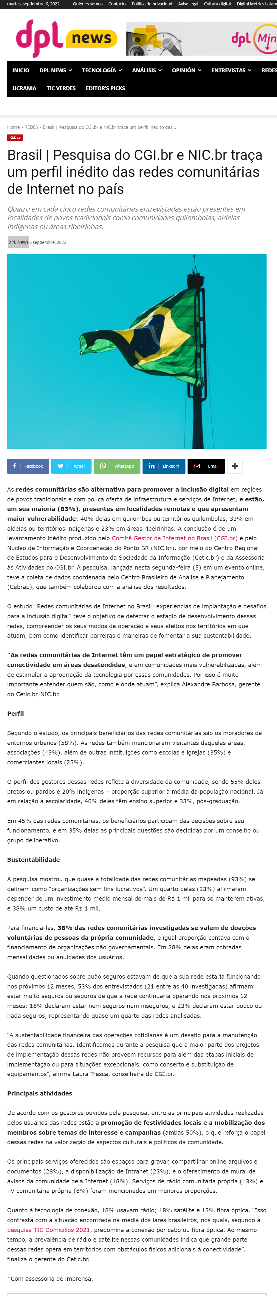 Pesquisa do CGI.br e NIC.br traça um perfil inédito das redes comunitárias de Internet no país